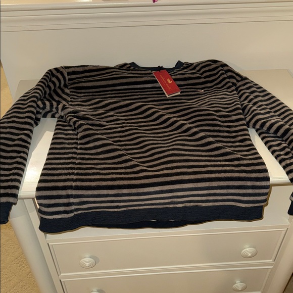 Sourthern marsh Sunday morning cozy striped sweater - Picture 1 of 3